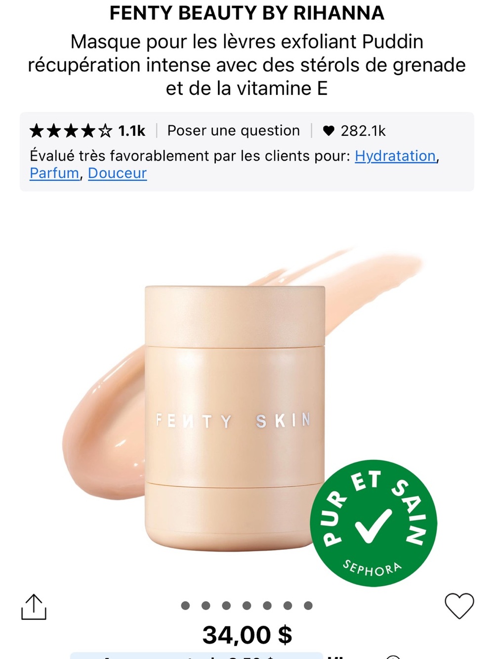 BRAND NEW LIP MASK fenty beauty vanilla
